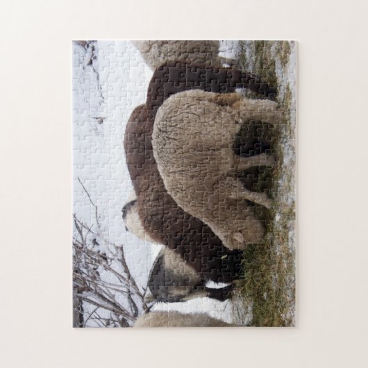 Winter Lunch voor schapen Legpuzzel (Verticaal)