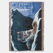 Winter Lynx Mountain Deken (Voorkant Verticaal)