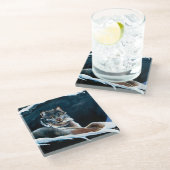 Winter Lynx Mountain Glazen Onderzetter (Schuin)