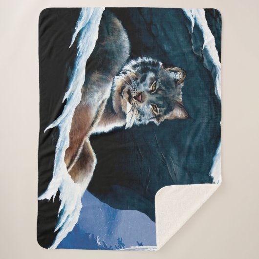 Winter Lynx Mountain Sherpa Deken (Voorkant)