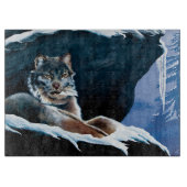 Winter Lynx Mountain Snijplank (Voorkant)