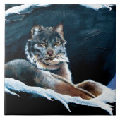 Winter Lynx Mountain Tegeltje (Voorkant)
