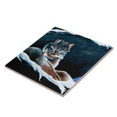 Winter Lynx Mountain Tegeltje (Zijkant)