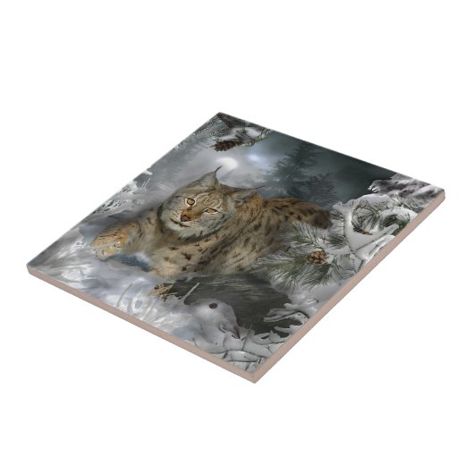 Winter Lynx Tegeltje (Zijkant)