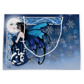 Winter maan fee blauw groot cadeauzakje (Voorkant)