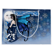 Winter maan fee blauw groot cadeauzakje (Achterkant)