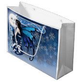 Winter maan fee blauw groot cadeauzakje (Voorkant Gekanteld)