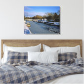 Winter Macclesfield Canal Cheshire England Canvas Afdruk (Insitu (Slaapkamer))