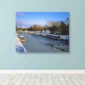 Winter Macclesfield Canal Cheshire England Canvas Afdruk (Insitu (Houten vloer))