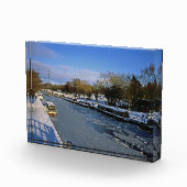 Winter Macclesfield Canal Cheshire England Fotoblokken (Rechts)
