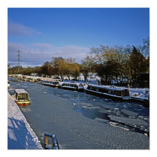 Winter Macclesfield Canal Cheshire England Perfect Poster (Voorkant)