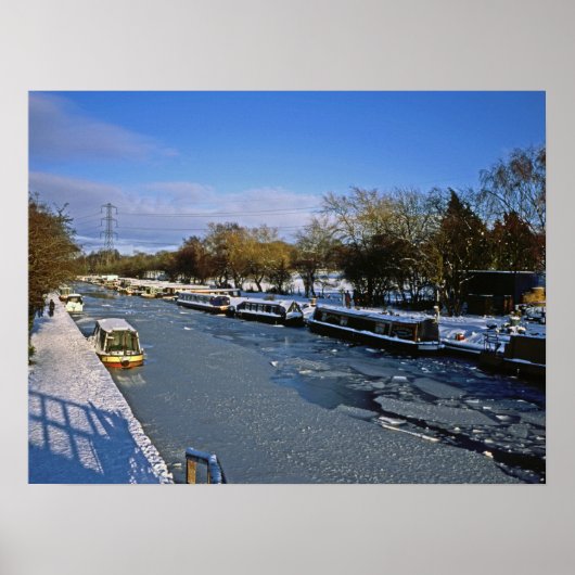 Winter Macclesfield Canal Cheshire England Poster (Voorkant)