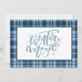 "Winter Magic" Blue Buffalo Plaid Familie Kerstmis Feestdagenkaart (Voorkant)