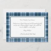 "Winter Magic" Blue Buffalo Plaid Familie Kerstmis Feestdagenkaart (Achterkant)