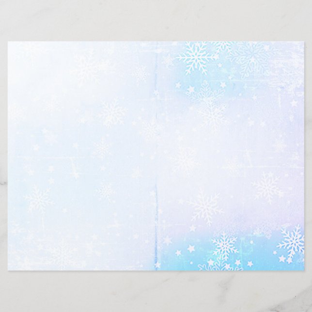 Winter Magic Blue Sneeuwscrapbook Page Paper (Voorkant)