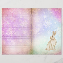 Winter Magic Bunny Scrapbook Page Paper, grillig