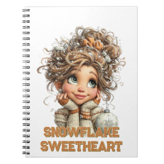 Winter Magic Cute Cozy Girl Spiral Notebook  Notitieboek
