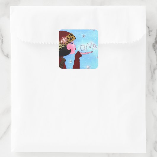 "Winter Magic" DIVA Vierkante Sticker (Tas)