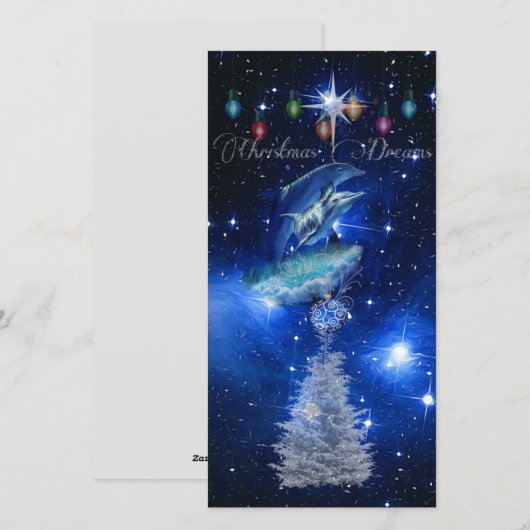 Winter Magic DreDolphin Fantasy Christmas Kaart (Voorkant / Achterkant)