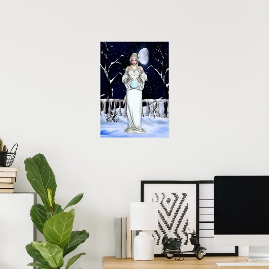 Winter Magic Fantasy Digital Artwork Poster (Thuiskantoor)