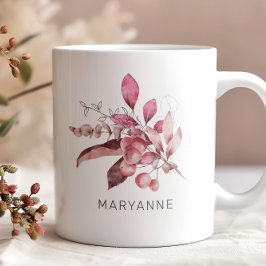 Winter Magic Floral Monogram Koffie Mok