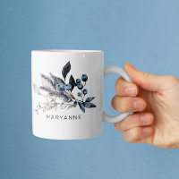 Winter Magic Floral Monogram Koffie Mok