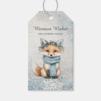 Winter Magic Fox Gift Label Cadeaulabel