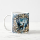 Winter Magic Naam toevoegen Buck Deer Kerstcadeau Koffiemok (Links)
