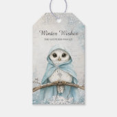 Winter Magic Owl Gift Label Cadeaulabel (Voorkant)