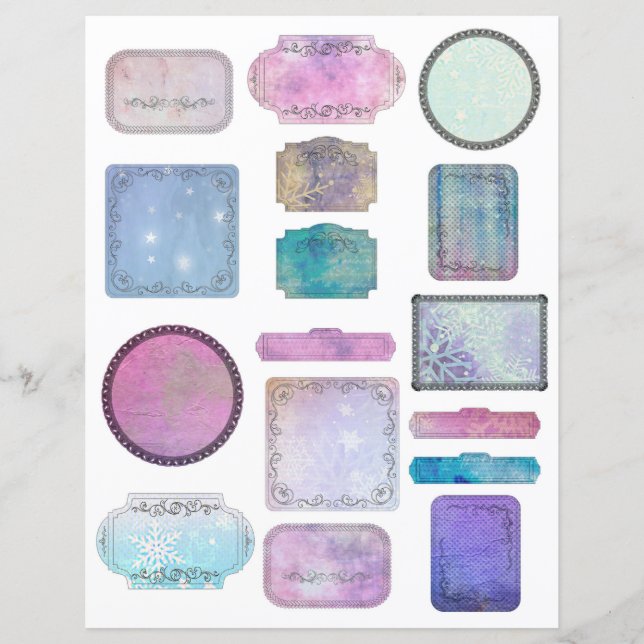 Winter Magic Scrapbook Labels Papier | seizoensgeb (Voorkant)