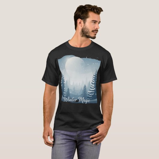 Winter Magic Shirt | Aesthetic Snow Scene Tee | Pe (Voorkant volledig)