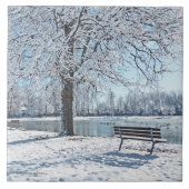 WINTER MAGIC/SNEEUWGEDEKTE PARK TEGELTJE (Voorkant)