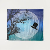 Winter Magic Snowmans Pet Full Moon Wandkleed (Voorkant (horizontaal))