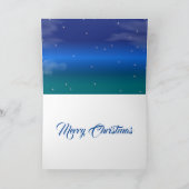 Winter Magic Snowman's Pet Volle Maan Kerstmis Feestdagen Kaart (Binnen)