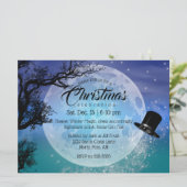 Winter Magic Snowman's Pet Volle Maan Kerstmis Kaart (Staand voorkant)