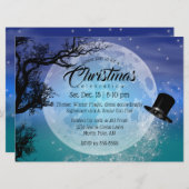 Winter Magic Snowman's Pet Volle Maan Kerstmis Kaart (Voorkant / Achterkant)