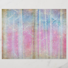 Winter Magic Trees Scrapbook Page Paper | elegant