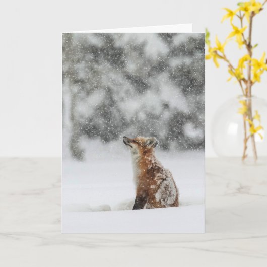 "Winter Magic" Vakantie Kaart (Gele Bloem)