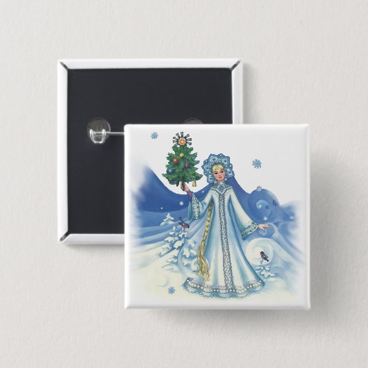 Winter Magic Vierkante Button 5,1 Cm (Voorkant /achterkant)