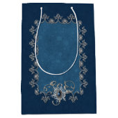 Winter Magic Zilver en Sneeuw op Midnight Blue Medium Cadeauzakje (Voorkant)