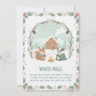 Winter Magie Bosdieren Kerstkaart