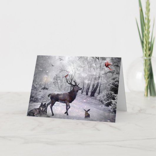 Winter Magie Feestdagen Kaart (Voorkant)