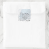 winter magie fijne feestdagen monogram vierkante sticker (Tas)