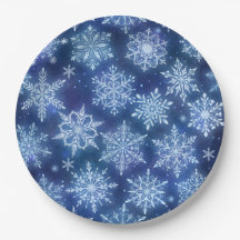 Winter Magie Sneeuwvlokken Diepblauwe Lucht