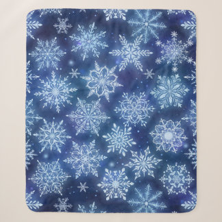 Winter Magie Sneeuwvlokken Diepblauwe Lucht Sherpa Deken