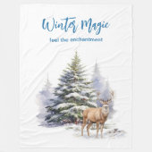 Winter Magisch Bos Herten Fleece Deken (Voorkant)