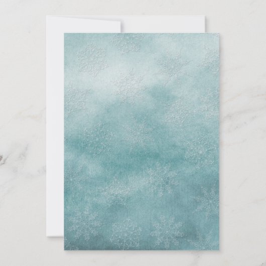 Winter Magische Snowflakes Weddenschap Kaart (Achterkant)