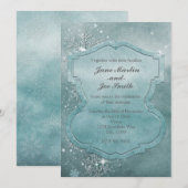 Winter Magische Snowflakes Weddenschap Kaart (Voorkant / Achterkant)