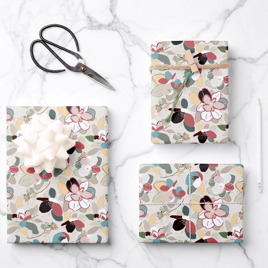 Winter Magnolia Bloemneutraal Inpakpapier Vel