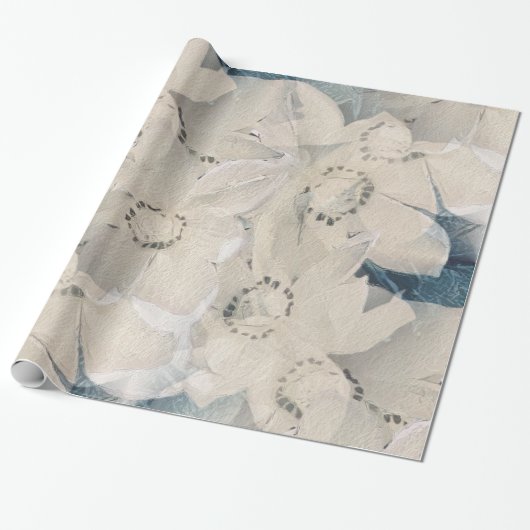 Winter Magnolia Cadeaupapier (Uitgerold)